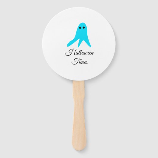 Halloween tijden blauwe spook krabbel hand-getrokk handwaaier (Voorkant)