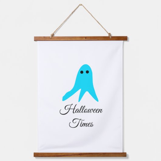 Halloween tijden blauwe spook krabbel hand-getrokk hangend wandkleed (Voorkant)