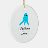 Halloween tijden blauwe spook krabbel hand-getrokk keramisch ornament (Rechts)