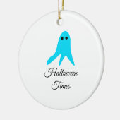 Halloween tijden blauwe spook krabbel hand-getrokk keramisch ornament (Links)