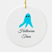 Halloween tijden blauwe spook krabbel hand-getrokk keramisch ornament (Achterkant)