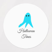 Halloween tijden blauwe spook krabbel hand-getrokk labels (Design 1)