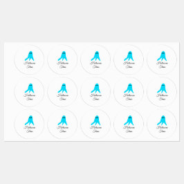 Halloween tijden blauwe spook krabbel hand-getrokk labels