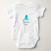 Halloween tijden blauwe spook krabbel hand-getrokk romper (Achterkant)