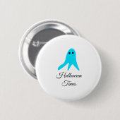 Halloween tijden blauwe spook krabbel hand-getrokk ronde button 5,7 cm (Voorkant /achterkant)