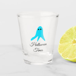 Halloween tijden blauwe spook krabbel hand-getrokk shot glas