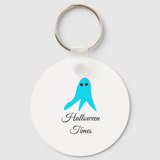 Halloween tijden blauwe spook krabbel hand-getrokk sleutelhanger (Voorkant)