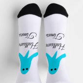 Halloween tijden blauwe spook krabbel hand-getrokk sokken (Top)