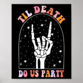 Halloween Til Death Do US Party Retro Bachelorette Poster (Voorkant)