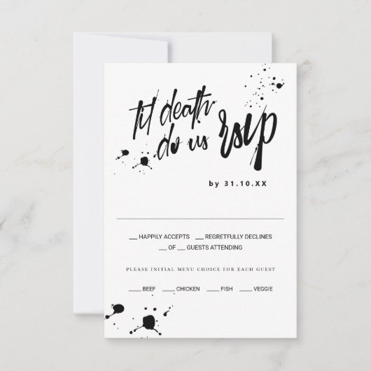Halloween Til Death Do Us RSVP Wedding (Voorkant)