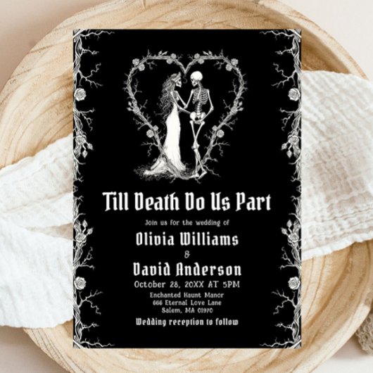 Halloween Till Death Do Us Part Gothic Wedding Kaart