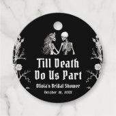 Halloween Till Death Do Us Part Vrijgezellenfeest Bedankjes Labels (Voorkant)