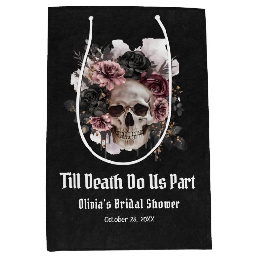 Halloween Till Death Do Us Part Vrijgezellenfeest Medium Cadeauzakje (Voorkant)
