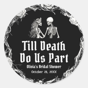 Halloween Till Death Do Us Part Vrijgezellenfeest Ronde Sticker