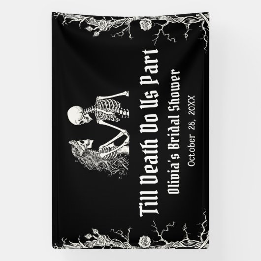 Halloween Till Death Do Us Part Vrijgezellenfeest Spandoek (Verticaal)