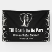 Halloween Till Death Do Us Part Vrijgezellenfeest Spandoek (Horizontaal)
