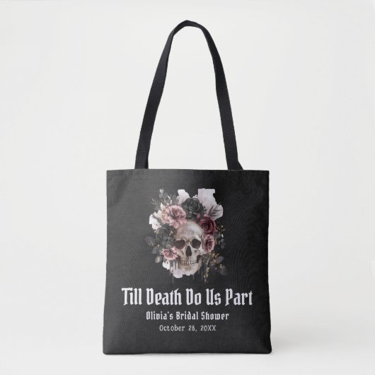 Halloween Till Death Do Us Part Vrijgezellenfeest Tote Bag (Voorkant)