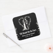 Halloween Till Death Do Us Part Vrijgezellenfeest Vierkante Sticker (Envelop)