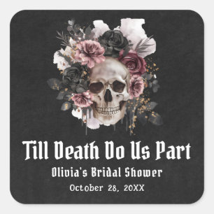 Halloween Till Death Do Us Part Vrijgezellenfeest Vierkante Sticker