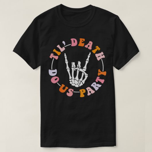 Halloween Till Death Do US Party Bruidsmeisje Bach T-shirt (Design voorkant)