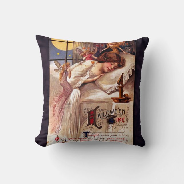  halloween Time Faeries en Slaapmeisjes Kussen (Voorkant)