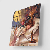  halloween Time Faeries en Slaapmeisjes Vierkante Klok (Hoek)