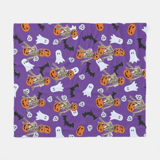 Halloween Time Fleece Deken (Voorkant (Horizontaal))