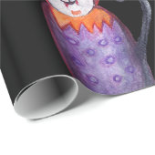 Halloween Time Owl Cat Drawing Wrapping Paper Cadeaupapier (Rol Hoek)