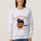 Halloween Time Pumpkin Black Cat Sweatshirt (Voorkant)
