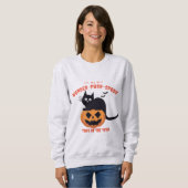 Halloween Time Pumpkin Black Cat Sweatshirt (Voorkant volledig)