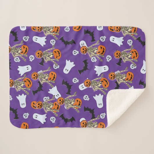 Halloween Time Sherpa Deken (Voorkant (horizontaal))