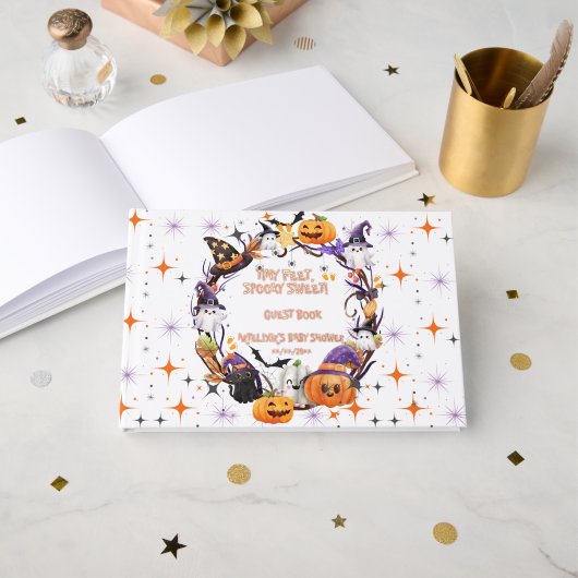 Halloween Tiny Feet, Spooky Sweet Baby shower Foli Gastenboek (Voorkant open)