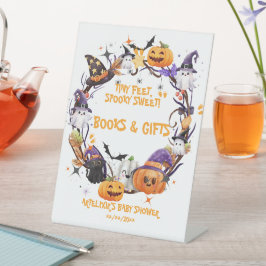 Halloween Tiny Feet, Spooky Sweet Baby shower Reclamebord Met Voetstuk