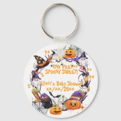 Halloween Tiny Feet, Spooky Sweet Baby shower Sleutelhanger (Voorkant)