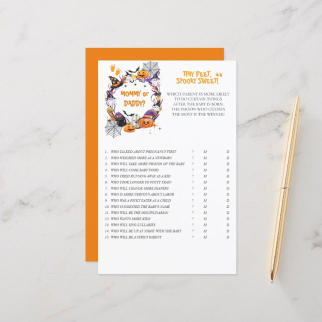 Halloween Tiny Feet, Spooky Sweet M/D Game (Voorkant / Achterkant in situ)