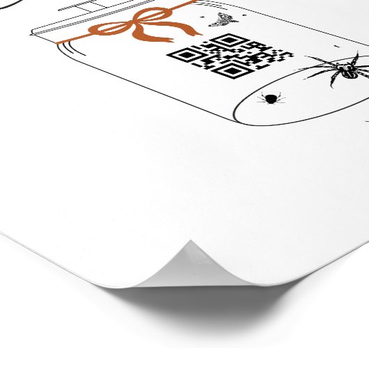 Halloween Tips Scan QR Code Cash App Betaalteken Poster (Hoek)