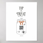 Halloween Tips Scan QR Code Cash App Betaalteken Poster (Voorkant)