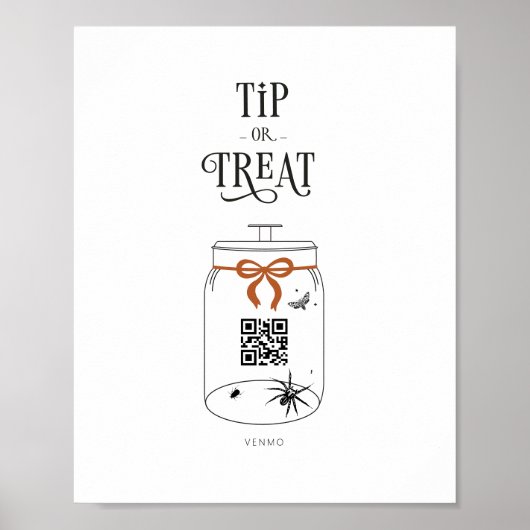 Halloween Tips Scan QR Code Cash App Betaalteken Poster (Voorkant)