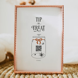 Halloween Tips Scan QR Code Cash App Betaalteken Poster