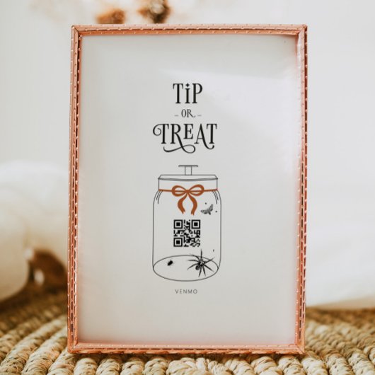 Halloween Tips Scan QR Code Cash App Betaalteken Poster