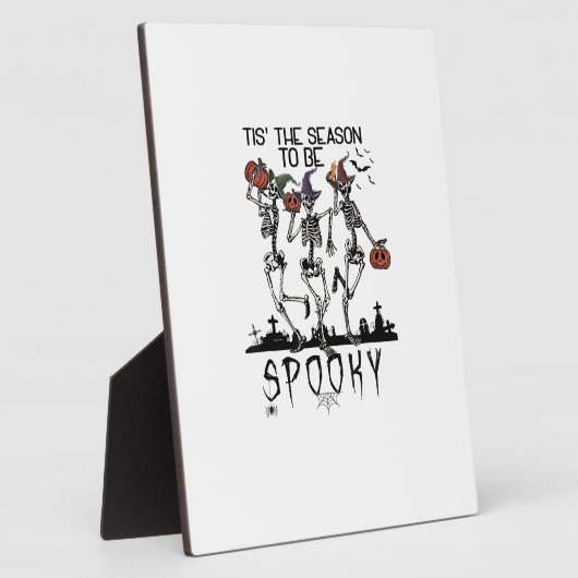 Halloween Tis The Season To Spooky Dancing Skeleto Fotoplaat (Zijkant)