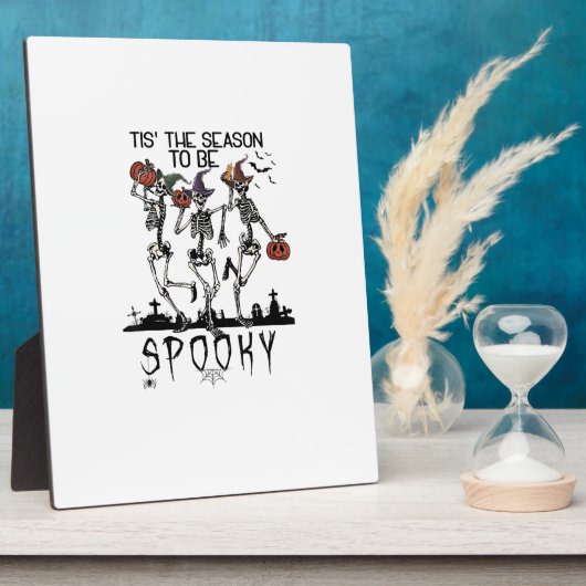 Halloween Tis The Season To Spooky Dancing Skeleto Fotoplaat (Zijkant)