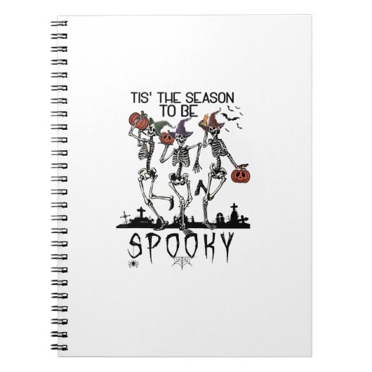 Halloween Tis The Season To Spooky Dancing Skeleto Notitieboek (Voorkant)