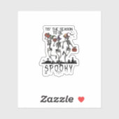Halloween Tis The Season To Spooky Dancing Skeleto Sticker (Vel)