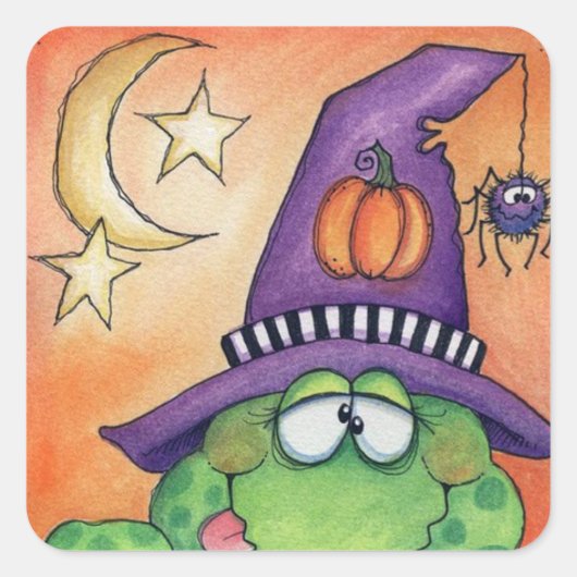 Halloween Toad Vierkante Sticker (Voorkant)
