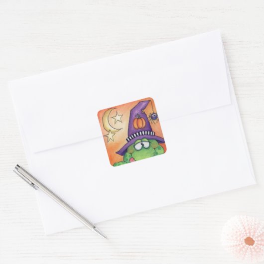 Halloween Toad Vierkante Sticker (Envelop)
