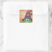 Halloween Toad Vierkante Sticker (Tas)