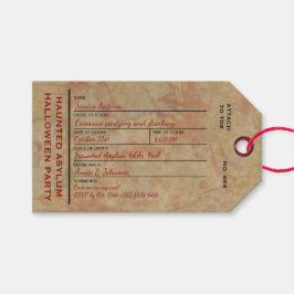 Halloween Toe Label Haunted Asylum Party Cadeaulabel