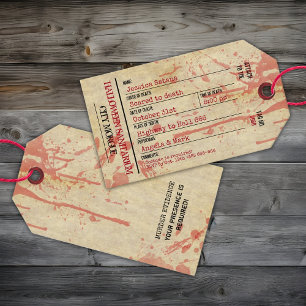 Halloween Toe Label Haunted Sanitarium Party Cadeaulabel