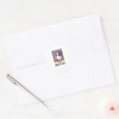 Halloween Toeter of Behandel Heks Gans Ronde Sticker (Envelop)